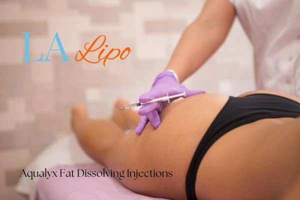 Woman having fat dissolving injections Congleton on thighs
