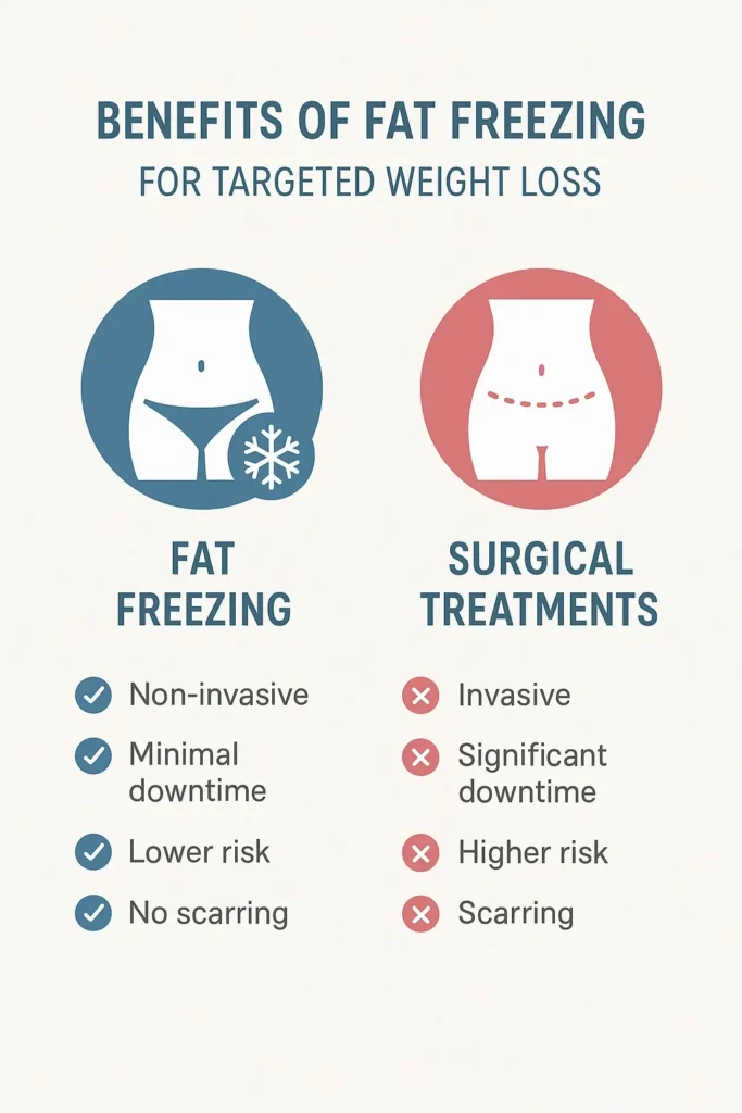 graphic showing the benefits of fat freezing Congleton