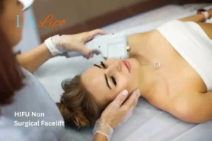 Woman having Hi-Fu to reduce wrinkles Congleton.