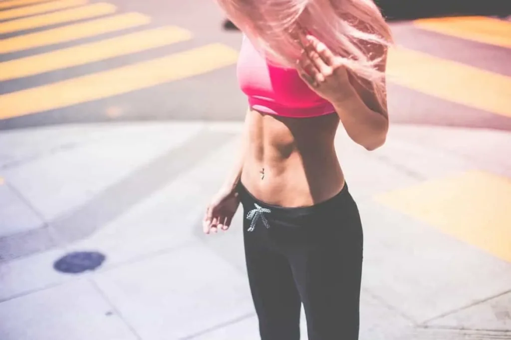Woman with toned stomach after LA-EMS Body Sculpting Treatment Congleton
